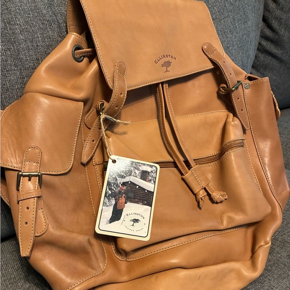 designer tan leather backpack Saola Tech  No Pouch / No Thanks ROCKCOW Handmade Leather Travel Backpack The Classic Backpack - Laser